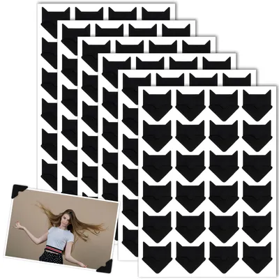 144 selbstklebende Fotoecken, 2 x 2 cm, schwarz, 6 Blatt