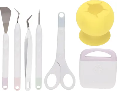 Zdjęcie produktu dla 7-częściowy zestaw narzędzi do usuwania chwastów z winylu, do majsterkowania, ręcznie robiony, do cięcia papieru, grawerowania, scrapbookingu, żółty