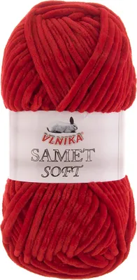 100g Strickgarn Samet Soft Chenille rot