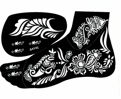 Produktbild von Henna Tattoo Schablone für den linken Fuß
