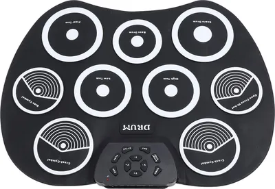 Produktbild von Elektronisches Schlagzeug-Set, USB, tragbar, Silikon, 9 Pads, aufrollbares Übungspad mit Pedal-Drumsticks