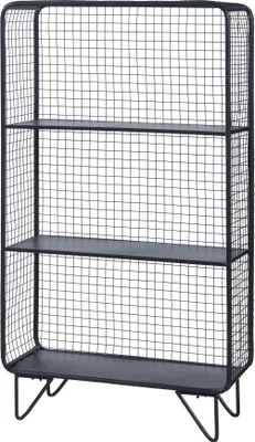 Produktbild von Standregal ’Volda’ mit 3 Ebenen Metall 90 x 50 x 19 cm Schwarz