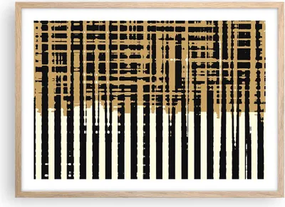 Produktbild von Gerahmtes Poster - Rahmen in heller Eiche - Abstraktion Weiß Gürtel - 70x50 cm - Wand Bild - Wanddeko - Wandbilder - Kunstposter - Wandposter - Bilderrahmen - Bilder - Kunstdruck - P2NAA70x50-4857