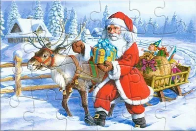 Immagine prodotto di Puzzle 24 pezzi cartolina Santa e Renne 900527 Castorland
