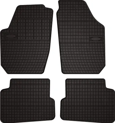 Obrázek produktu pro Gumové autokoberce pro na míru pro Skoda Fabia II (2007-2014, hatchback, kombi) černé, sada 4 ks, s úchyty