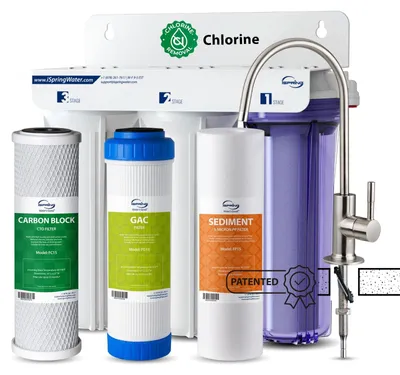 Productafbeelding van 3-traps waterfiltersysteem voor onder de gootsteen, geschikt voor drinkwater