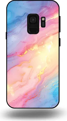 Produktbild von Smartphonica Telefon Fall geeignet für Samsung Galaxy S9 mit Regenbogen Glitter Marble Print - TPU Backcover Fall Regenbogen Glitter Marble Design