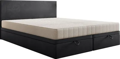 Produktbild von TRADA Siesta Boxspringbett 160x200 mit Bettkasten und Pocket-Matratze Dunkelgrau