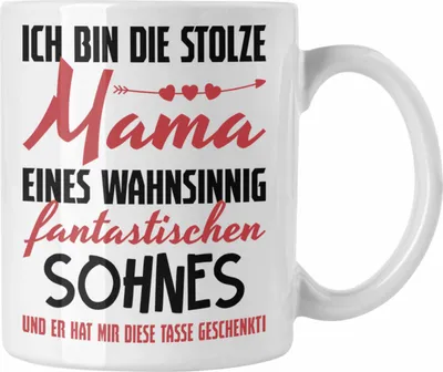 Produktbild von Trendation - Mama Geschenk von Sohn Tasse Geschenkidee Muttertag Kaffeetasse Spruch (Weiß)