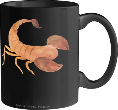 Produktbild von Mr. & Mrs. Panda Geschenktasse Sternzeichen Skorpion Classic - Schwarz - Geschenk, Skorpione, Tasse, Geburtstag November, Becher, Oktober, Kaffeetasse, Keramiktasse