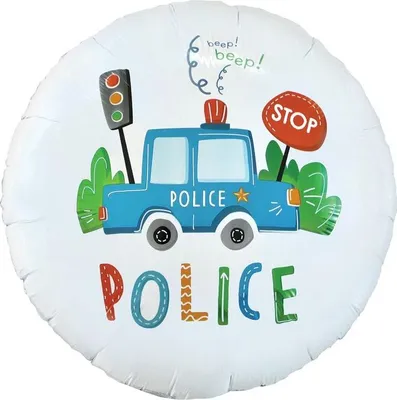 Produktbild von Polizei Party Folienballon rund
