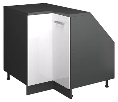 Produktbild von Dachschrägenschrank Eckschrank Vicco Rion Weiß Hochglanz 75.6 x 81.6 cm mit 1 Tür, Schrankkorpus 60 cm Tiefe, Model 60511