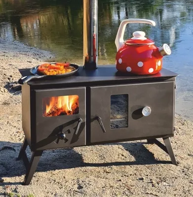 Produktbild von Outdoor-Küchenherd "Traudel" - Holzbackofen, Gartenkamin, Zeltofen, Brotbackofen, Pizza-Ofen