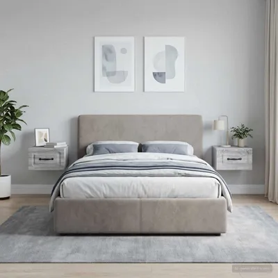 Image de Maison Exclusive - Table de chevet murale, lot de 2, gris Sonoma, 34,5 x 33 x 20 cm