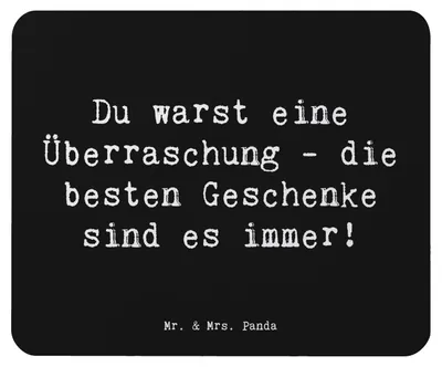 Produktbild von Mr. & Mrs. Panda Mauspad Spruch Überraschung Adoptivkind - Schwarz - Geschenk, Liebe, pc mousepad, Mouse Pad, laptop, computer, Familie, persönliche Erinnerungen, Freude