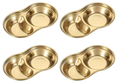Edelstahl Mini-Saucenschalen 7,6 cm, 4 Stück, rund, gold