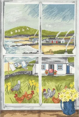 Produktbild von Bothy Threads Kreuzstich Stickpackung "Primelfenster", Zählmuster, XDD8, 25x36cm