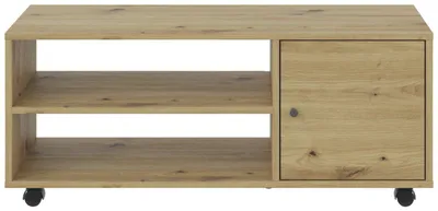 Produktbild von TV-Rollwagen MAJA Eiche Artisan Optik 100 cm breit, 42 cm hoch, pflegeleicht, mit Drehtür
