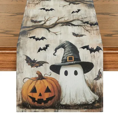 Halloween Tafelloper Geister Kürbis Fledermäuse 40x180 cm