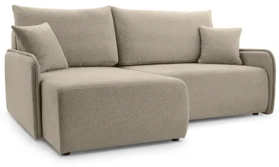 Produktbild von Selsey Netarro - Ecksofa mit Schlaffunktion, Bettkasten und Chenille-Bezug, dunkelbeige, links