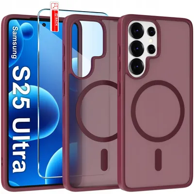 Immagine prodotto di Custodia magnetica opaca per Samsung S25 Ultra | Compatibile con MagSafe, resistente + vetro