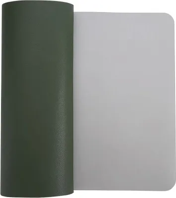Produktbild von ele ELEOPTION Schreibtischmatte Mauspad Polyurethanrutschfeste Schreibtischmatte aus Wasser Wasserdichte, robuste Tischmatte für Büro und Schule (Dunkelgrün + Grau, 90 x 45 cm)