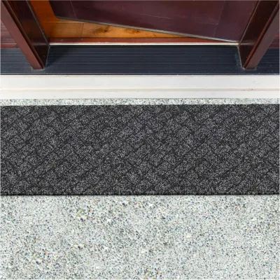 Produktbild von Fußmatte Türvorleger Bodenmatte Textil Melbourne Pflasterstein Schwarz Robust Wasserabweisend Breite 40 cm Länge 120 cm