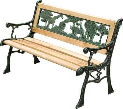 Immagine prodotto di Bench da giardino MINI JUMANJI, metallo/legno, piccolo, 82 x 39 x 50 cm