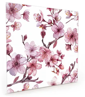 Produktbild von Küchenrückwand Spritzschutz Glas mit Motiv Blütenmeer 40 x 40 cm
