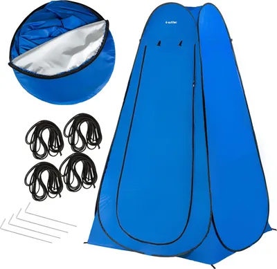 Produktbild von Outtec® Camping Pop-up Duschzelt, Toilettenzelt, Tragbares Umkleidezelt, WC-Zelt - 118x118x190 cm - inkl. Tragetasche - für Outdoor, Strand, Camping