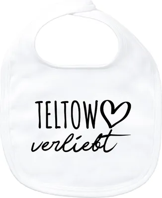 Produktbild von Huuraa Baby Lätzchen Teltow verliebt White Klettverschluss  Baumwolle Latz Geschenkidee