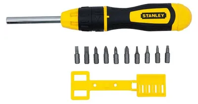 Image de Tournevis porte-embouts a cliquet STANLEY 0-68-010 + 10 embouts