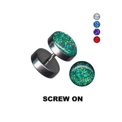 Produktbild von Fake Plugs: Ohrstecker Piercing Glitter Lila