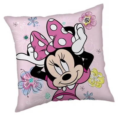 Image de Disney - Coussin carré en polaire "Minnie : Noeuds" - Rose - 35 x 35 cm