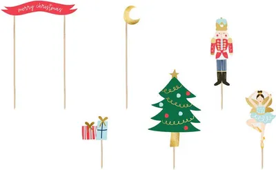Produktbild von Nussknacker-Tortenaufsätze, Mix, 8,5-19cm (1 Packung / 6 Stk.)