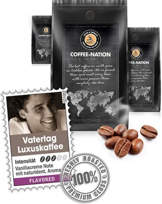 Produktbild von Kaffee VATERTAG LUXUSKAFFEE aromatisiert von Coffee-Nation, 500g Bohnen