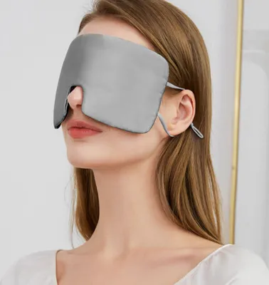 Immagine prodotto di INF Maschera per dormire in seta oversize per uomo e donna Grigio