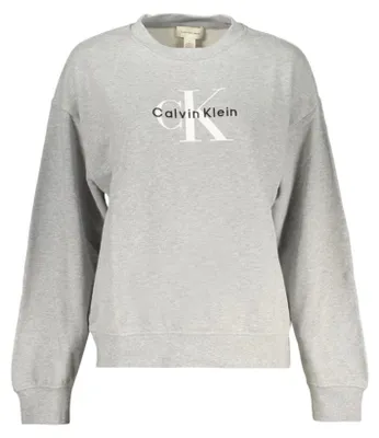 Produktbild von Grauer Damenpullover: Langarm-Sweatshirt mit Rundhalsausschnitt