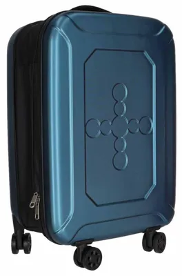 Image de Valise de voyage pliable à roulettes en ABS – Bleue