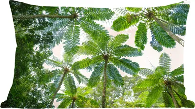Produktbild von MuchoWow® Zierkissen Sofakissen Wohnzimmer Dekokissen 50x30 cm Bäume und Blätter im Dschungel - Wohnzimmerdekoration - Polster mit Photo