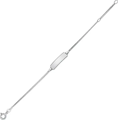 Produktbild von Armband Armkette Identbändchen Rundankerkette 585 Gold Weißgold 14cm Kinder