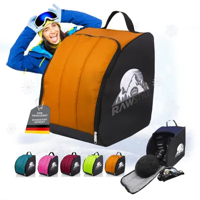 Produktbild von Rawstyle Skischuh Tasche Rucksack Wintersport Skischuhe Bag MOD 2 (schwarz-orange)