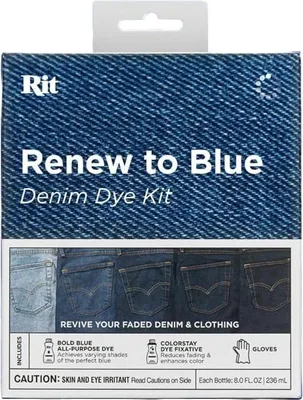 Produktbild von Rit Textilfarbe Set Denim Blau - Kleidung färben und auffrischen