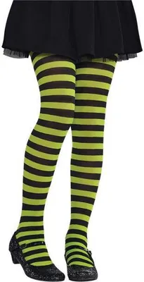 Produktbild von Ringelstrumpfhose grün-schwarz für Kinder Gr. 104