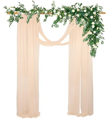 Productafbeelding van Set van 2 Bruiloft Gordijnen voor Decoratie van Bruiloft Boog