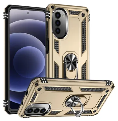 Image de Etui pour Motorola Moto G52 étui de protection militaire double couche avec support d'anneau et support Or