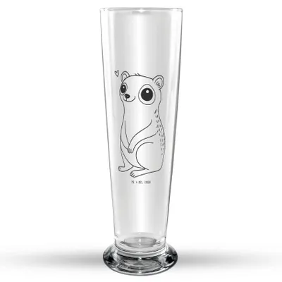 Produktbild von Mr. & Mrs. Panda Trinkglas Plumplori Glücklich - Transparent - Geschenk, Glasbierglas, Glasbecher, Bierglas, Niedlich, Bier Glas, Glück, Lustige Sprüche, Bierbecher
