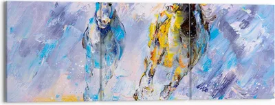 Produktbild von Bild auf Leinwand - Leinwandbild - Pferd Natur Tier - 150x50cm - Wand Bild - Wanddeko - Wandbilder - Leinwanddruck - Bilder - Kunstdruck - Wanddekoration - Leinwand bilder - Wandkunst - CA150x50-3434