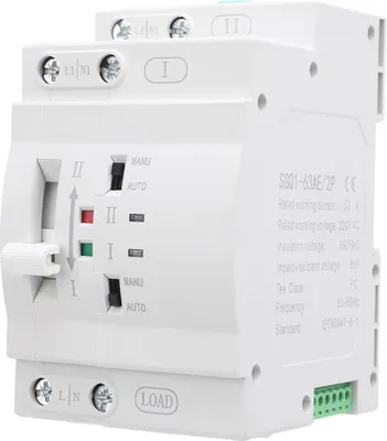 Obrázok produktu pre Dvojitý automatický spínač SGQ1-63AE 2P 63A Prepínanie generátorov 220V