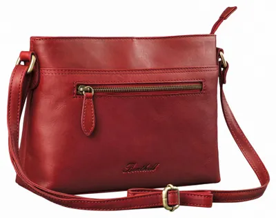 Produktbild von Benthill Damen Handtasche aus Echt-Leder - Schultertasche aus Rindsleder - Tasche mit Reißverschluss - Vintage Ledertasche / Umhängetasche